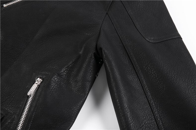 Ruben | Men's Slim-Fit Faux Leather Biker Jacket