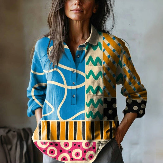 Alma® | Vintage geometric print blouse