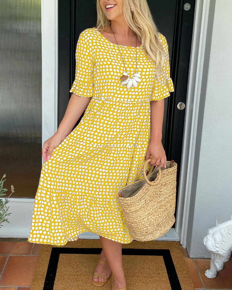Elizabeth® | Elegant Print Dress With Sleeves