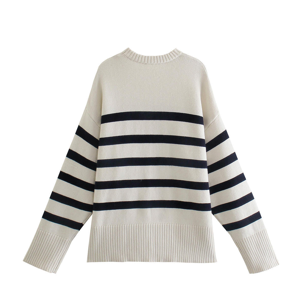 Cassandra® | White striped mesh blouse