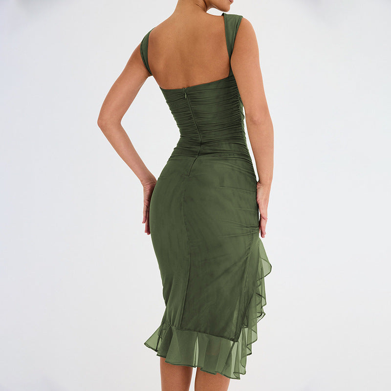 Carolina® | Short asymmetrical dress with ruffles