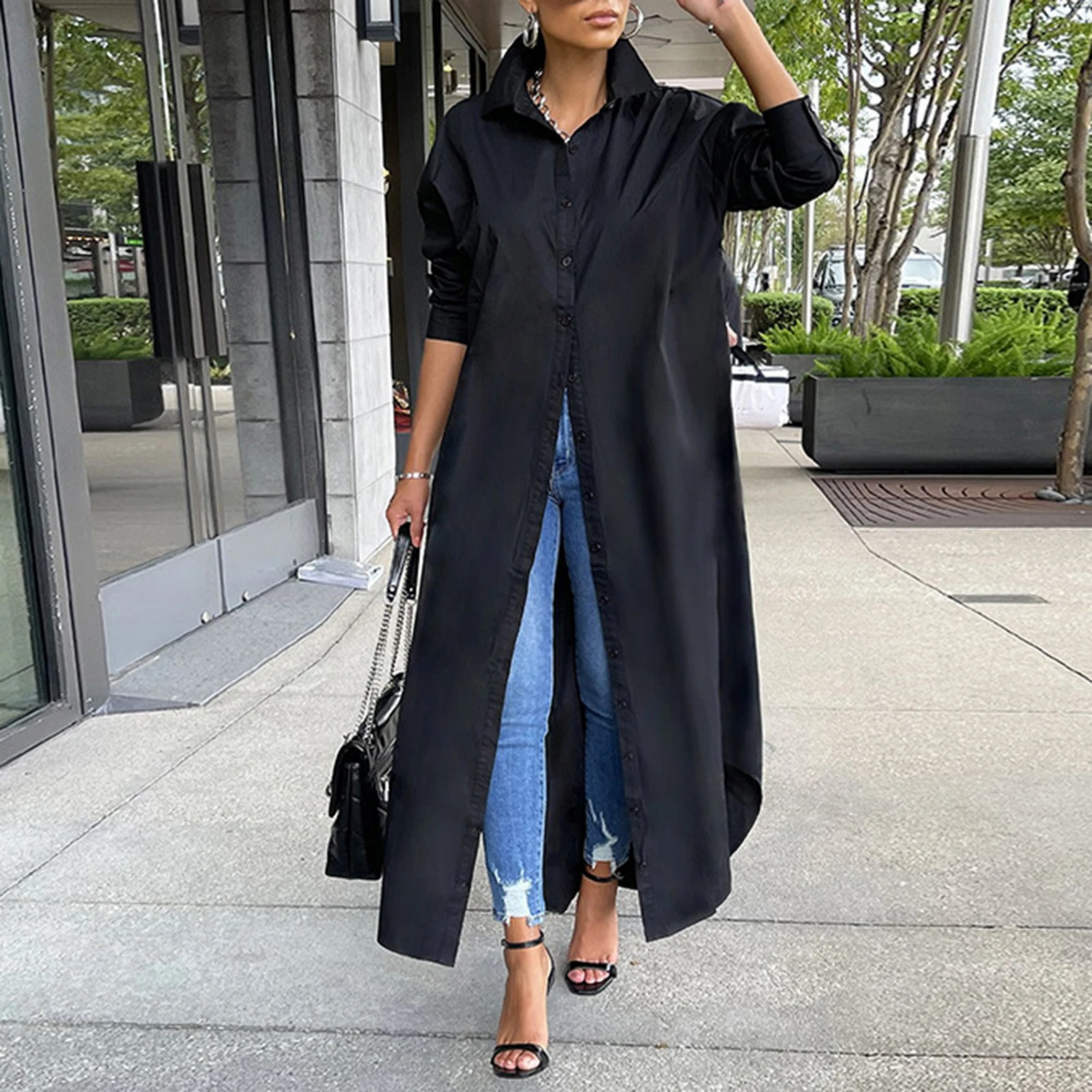 Eleanor® | Elegant And Versatile Long-Sleeved Button-Down Maxi Dress