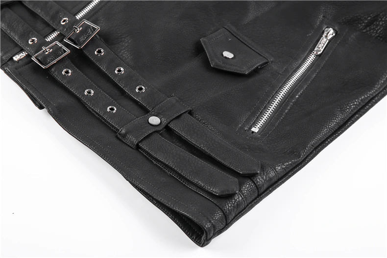 Ruben | Men's Slim-Fit Faux Leather Biker Jacket