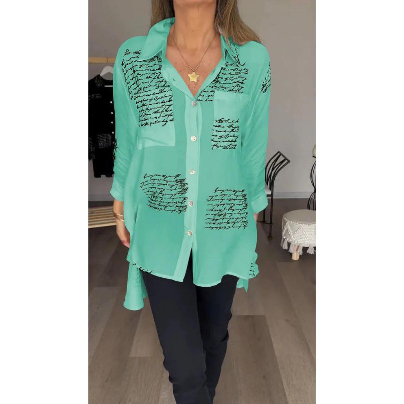 Broznan® | Stylish Blouse With Letter Print
