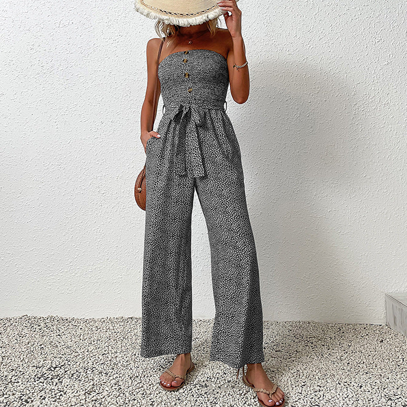 Claudia® | Purple jumpsuit with strapless bow