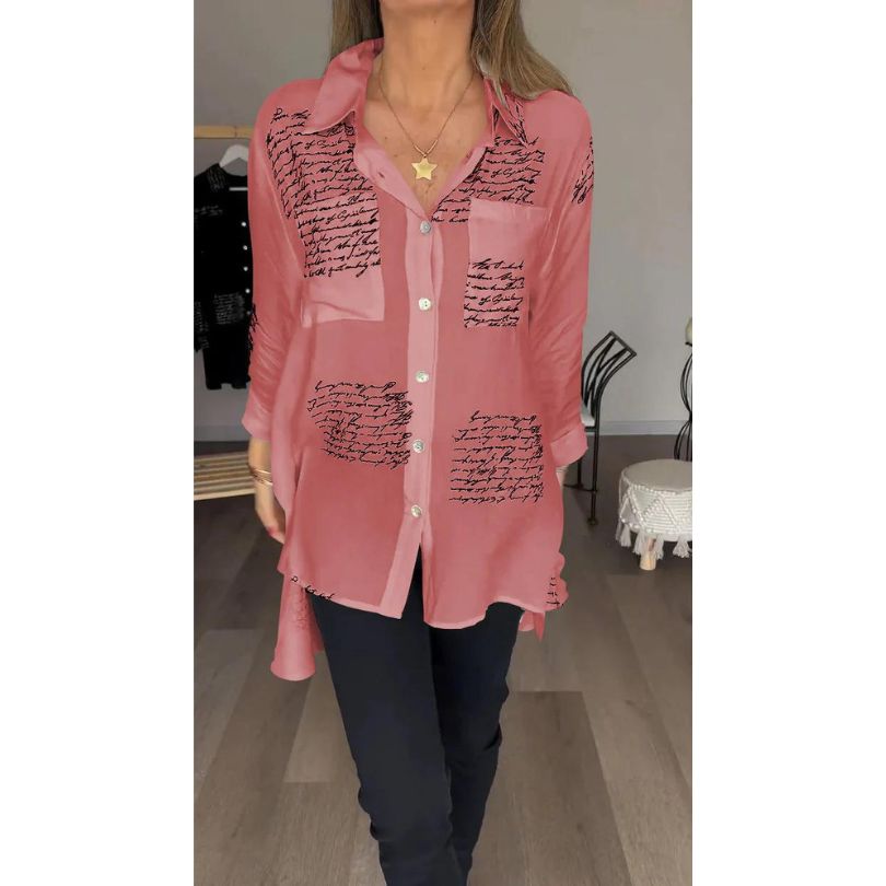 Broznan® | Stylish Blouse With Letter Print