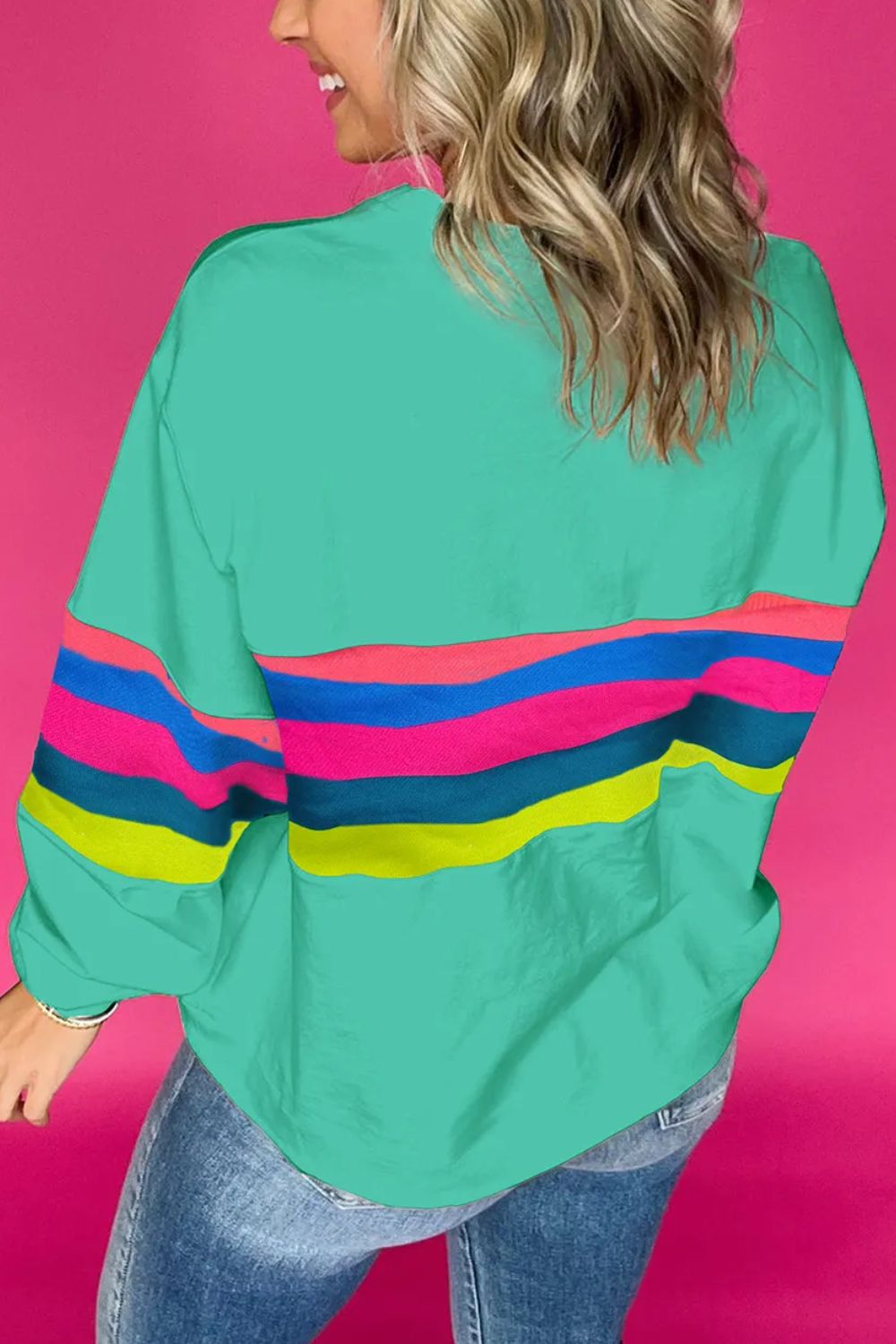 Aurora® | Contrasting long-sleeved top with a crew neck