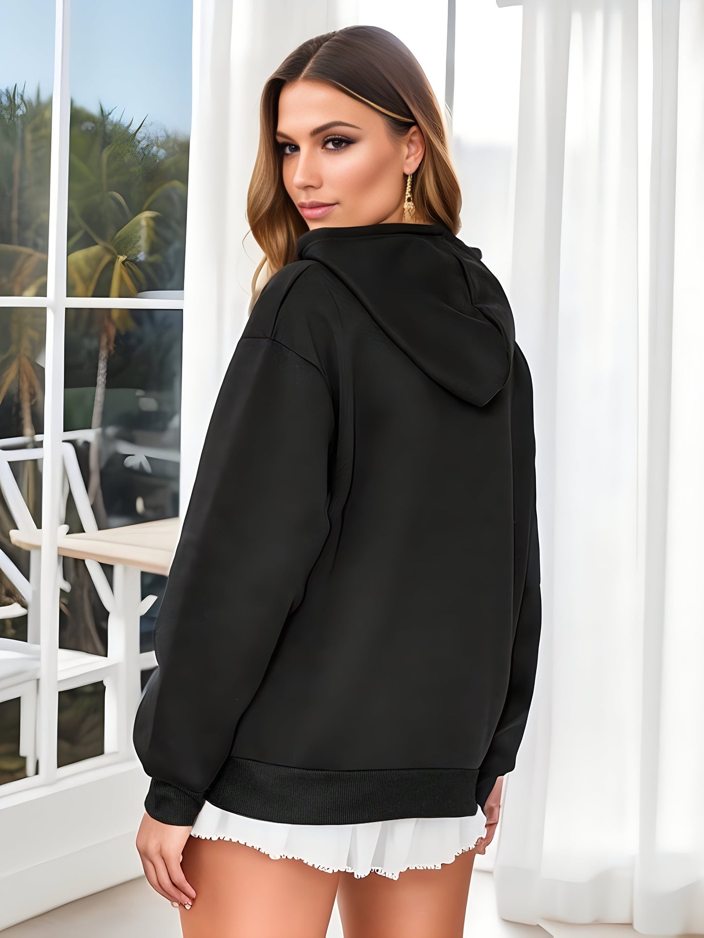 Elisa® | New York print drawstring hoodie
