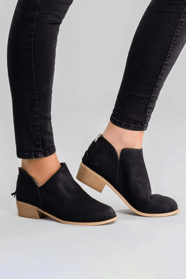 Edith® | Essential PU leather flat short boot