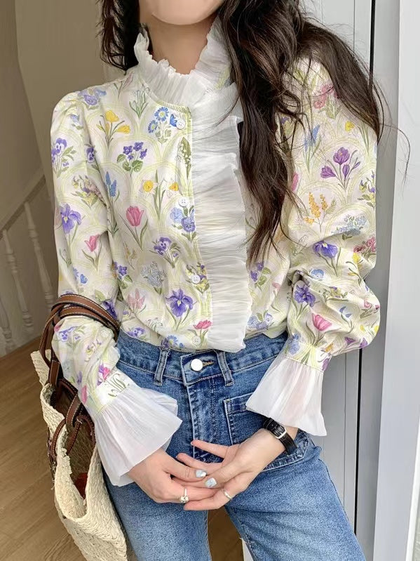 Aris® | Floral Ruffle Blouse