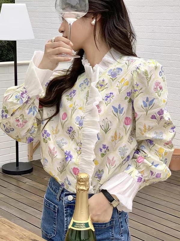 Aris® | Floral Ruffle Blouse
