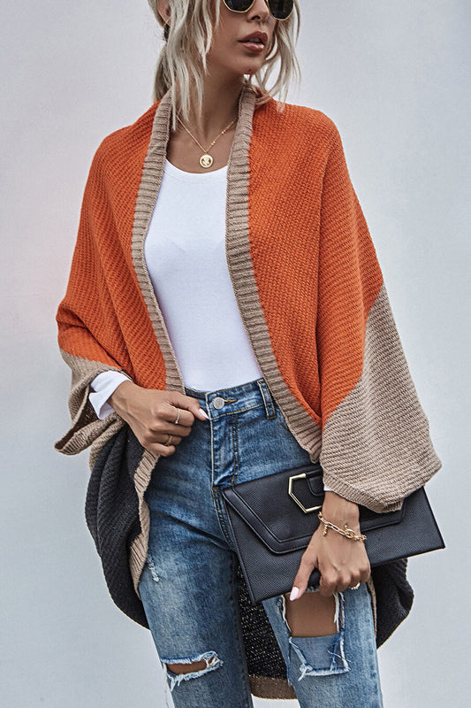 Ariadna® | Bohemian color block cardigan with wide sleeves