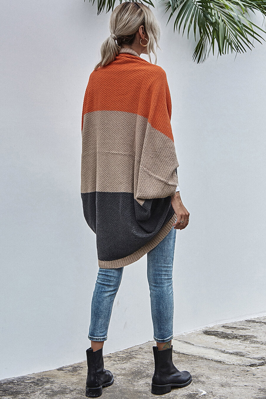 Ariadna® | Bohemian color block cardigan with wide sleeves
