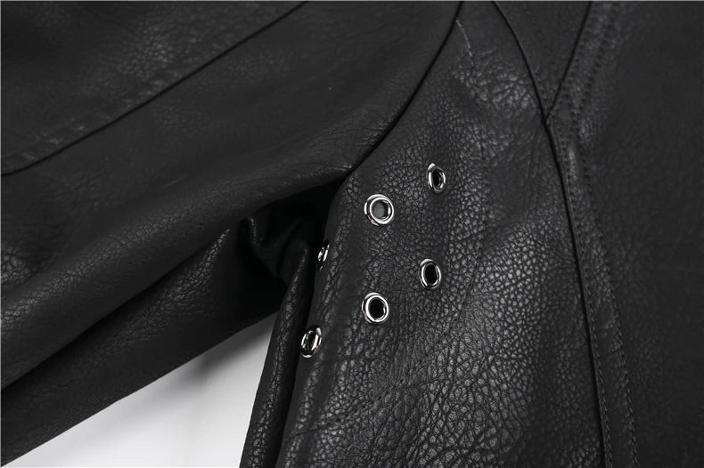 Ruben | Men's Slim-Fit Faux Leather Biker Jacket