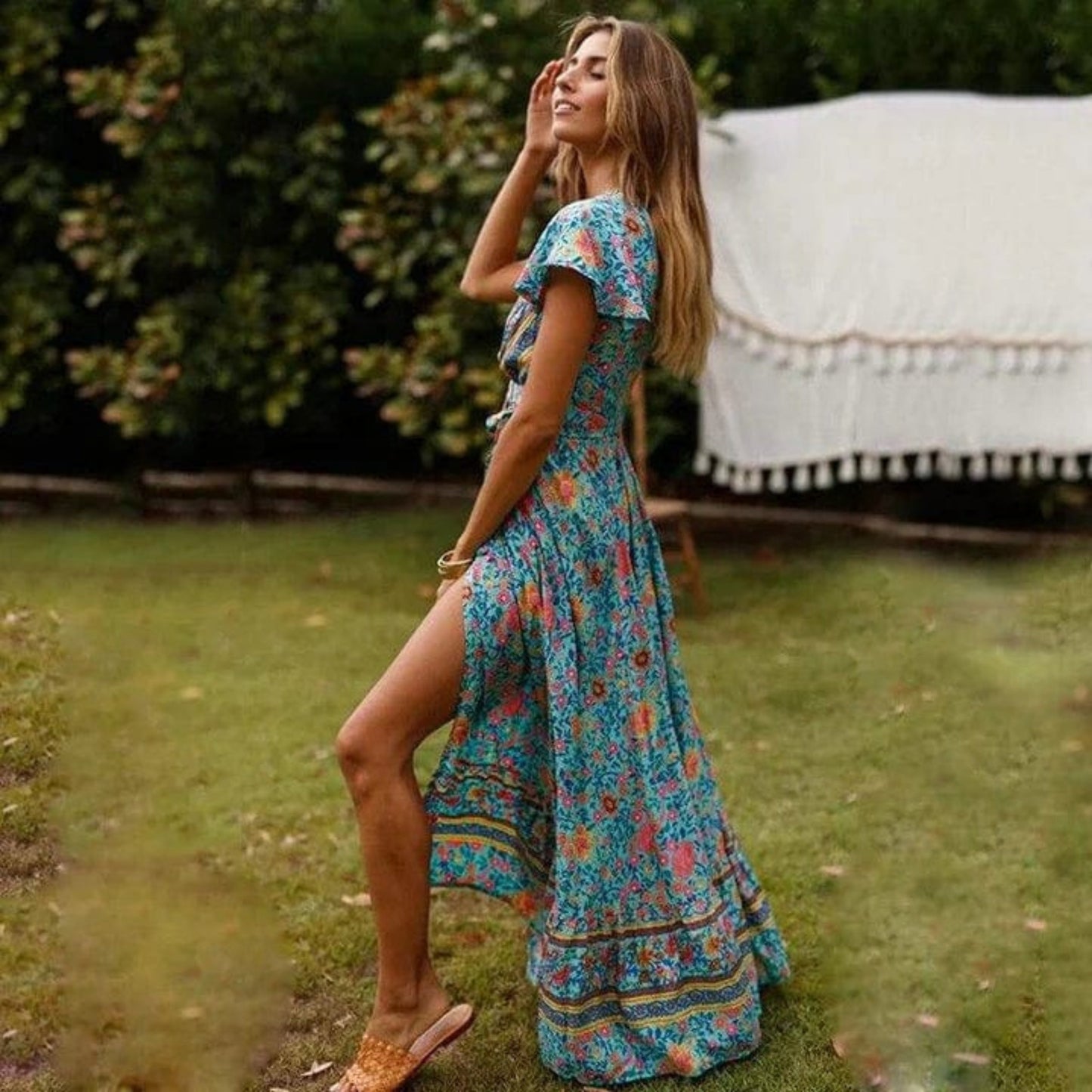 Carmen® | Women's V-neck floral print maxi dress