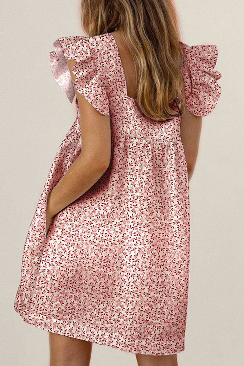 Casandra® | Princess dress with patchwork print and square collar