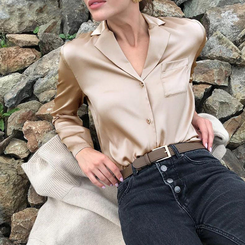 Bruley® | Elegant Blouse With Lapel Collar