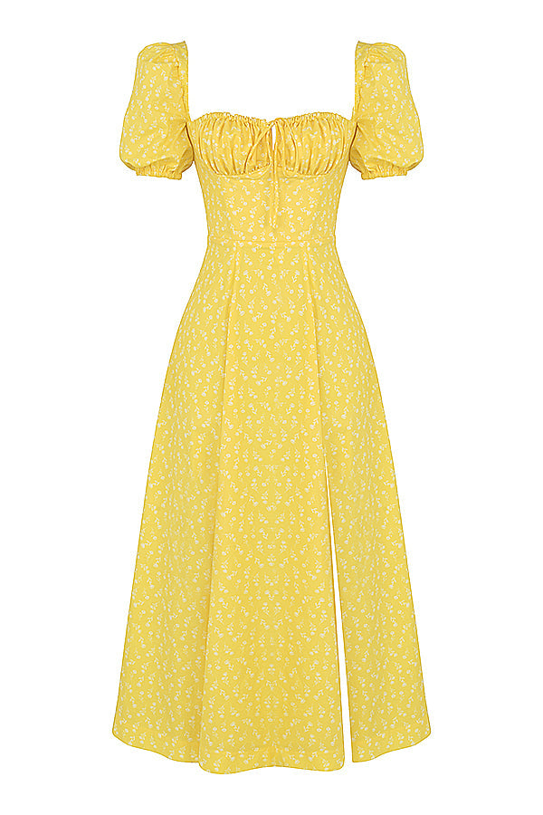 Kiara | Feminine Puff Sleeve Midi Dress