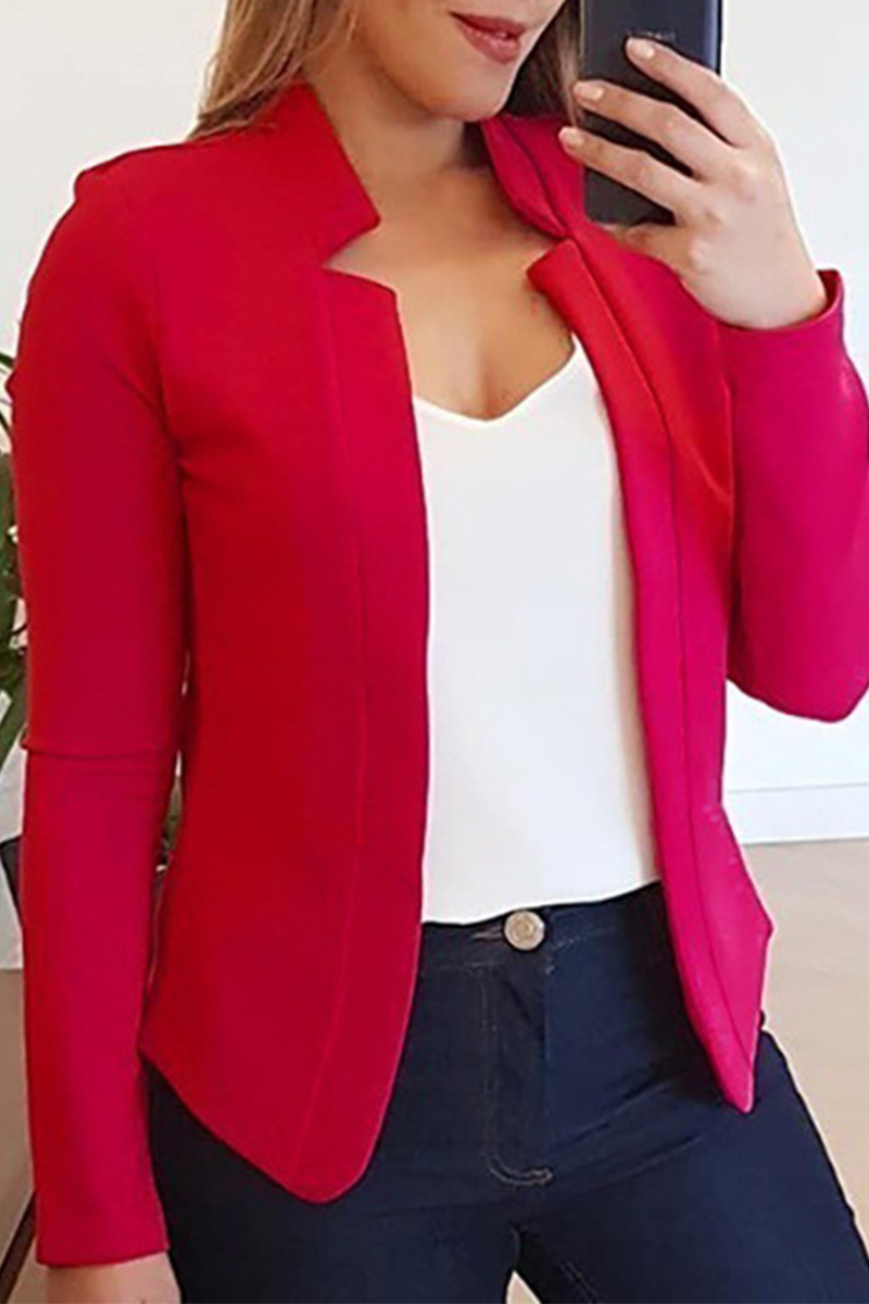 Aniana | Fashion solid patchwork cardigan collar outerwear
