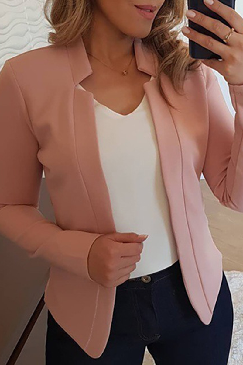 Aniana | Fashion solid patchwork cardigan collar outerwear