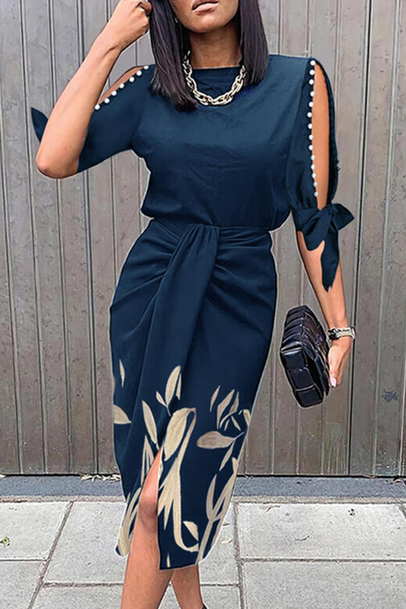 Amelia® | Printed dress with a high-waisted skirt