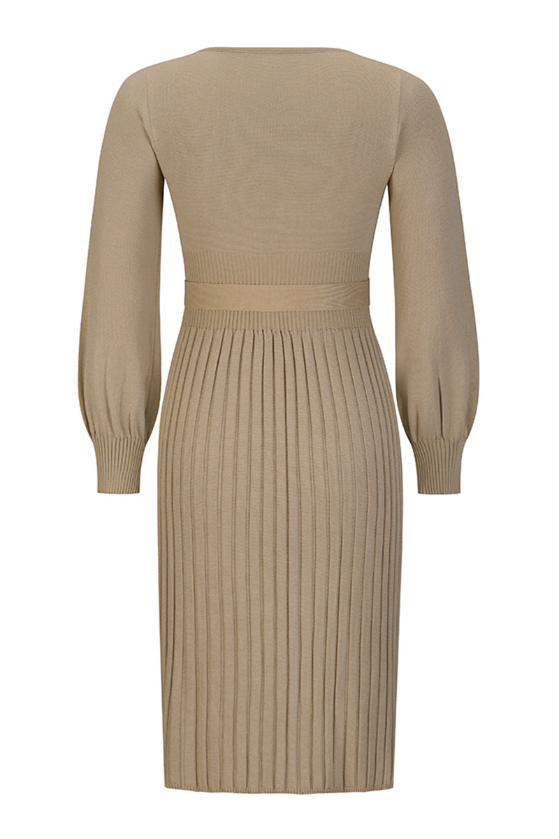 Antonia® | Dress Solid Bandage O-Neck One-Step Skirt