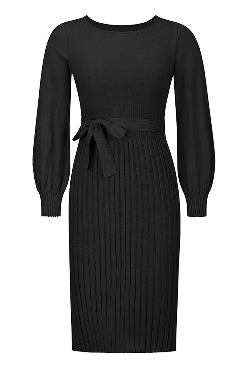 Antonia® | Dress Solid Bandage O-Neck One-Step Skirt
