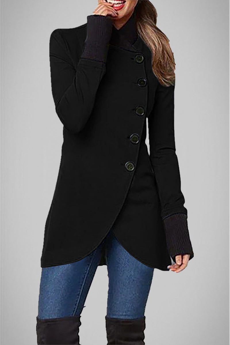Barbara® | Elegant college outerwear with solid color buttons and POLO collar
