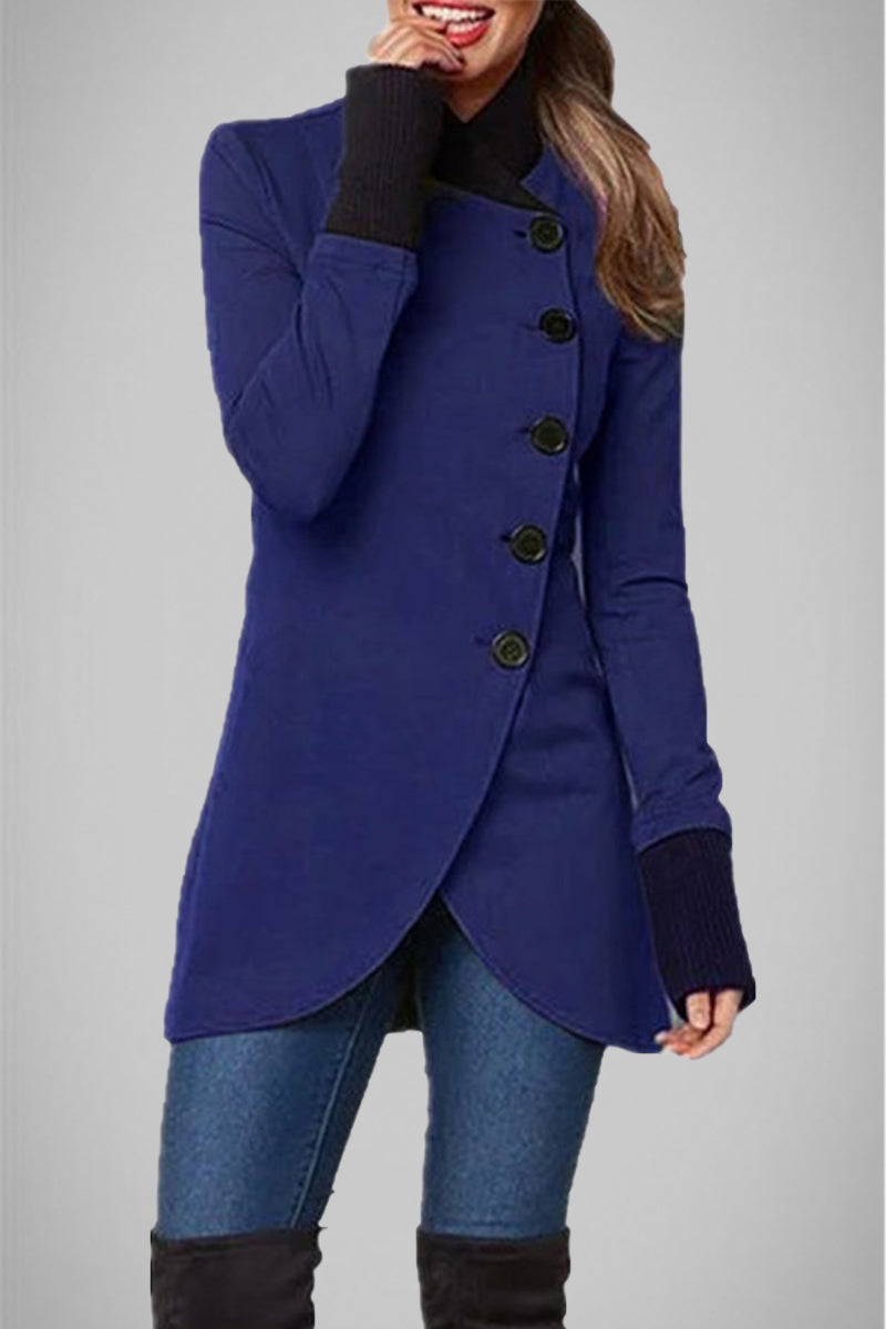 Barbara® | Elegant college outerwear with solid color buttons and POLO collar