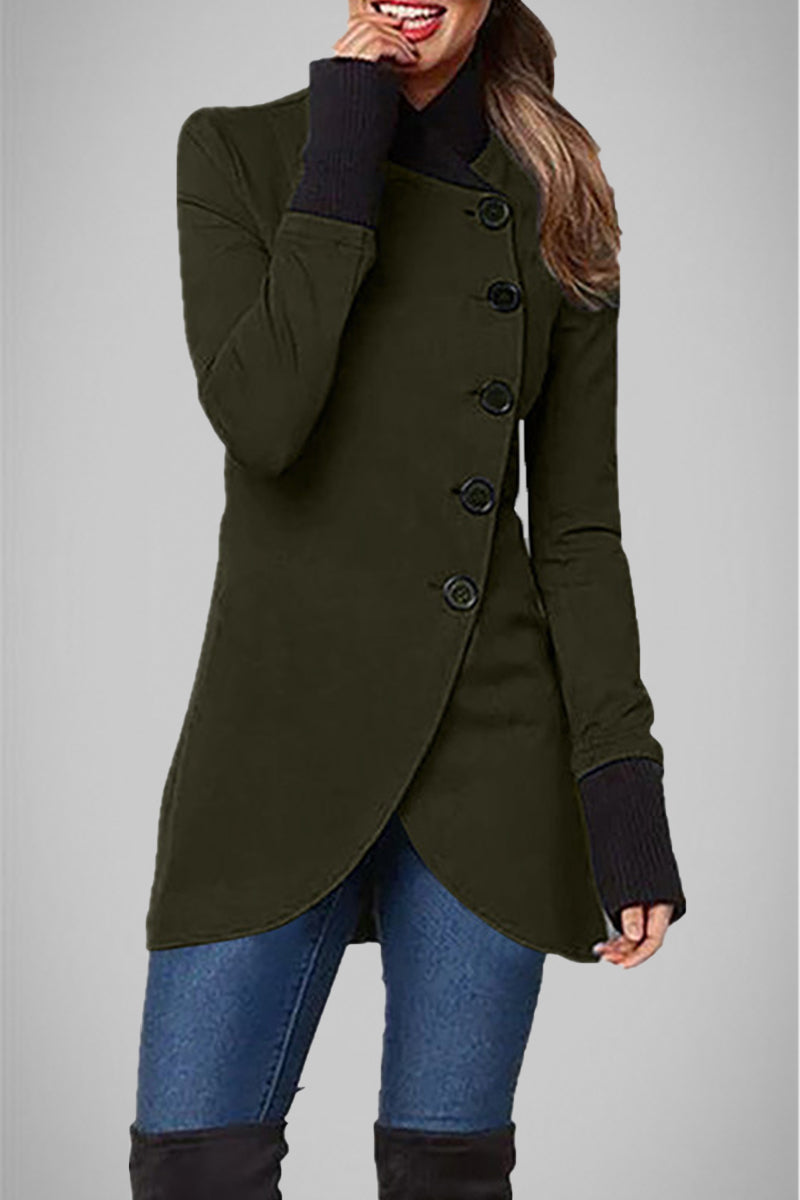 Barbara® | Elegant college outerwear with solid color buttons and POLO collar