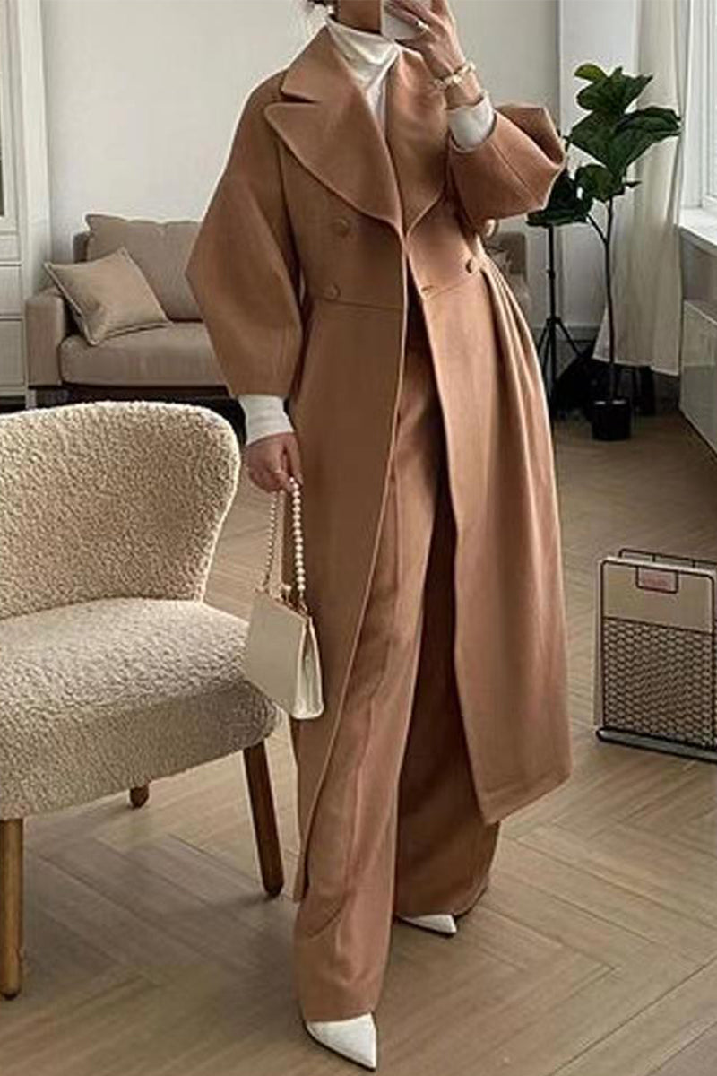 Cruz | Elegant plain outerwear with a turn-down collar