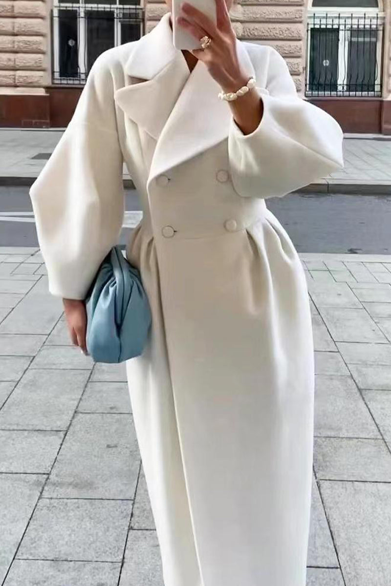 Cruz | Elegant plain outerwear with a turn-down collar