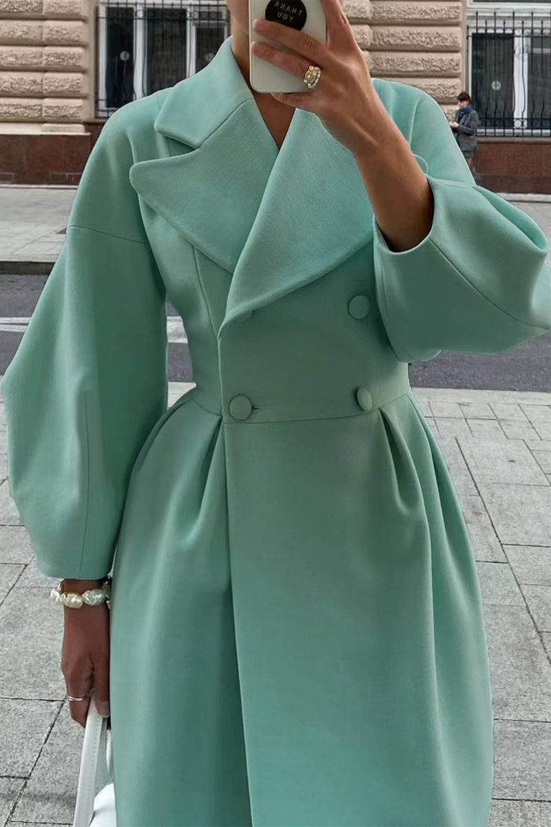 Cruz | Elegant plain outerwear with a turn-down collar