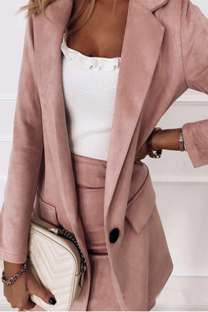 Concepcion® | Elegant solid color two-piece suit with lapel collar and long sleeves from celebrities