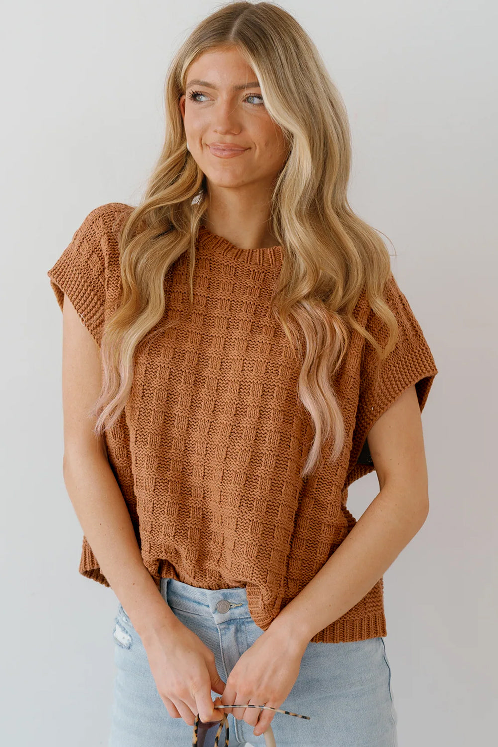 Cielo® | Pullover vest with a crew neck and cap sleeves