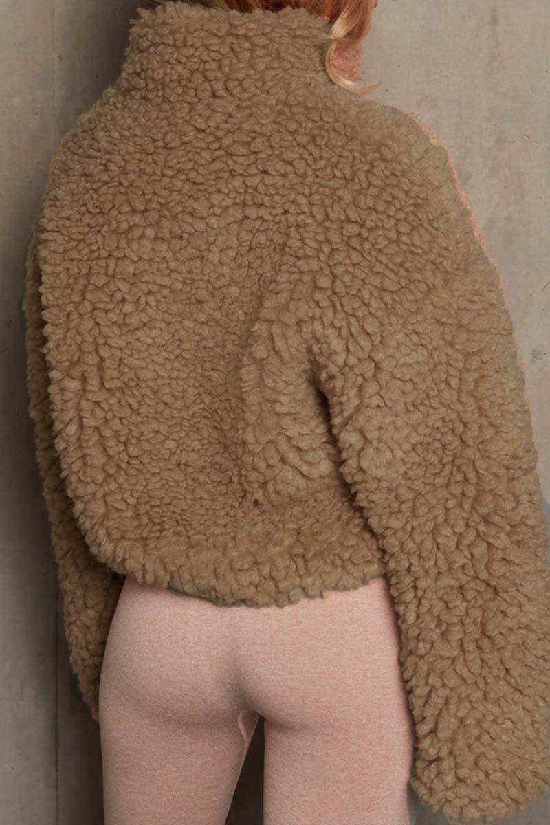 Consuelo® | Casual solid patchwork basic outerwear with zip collar