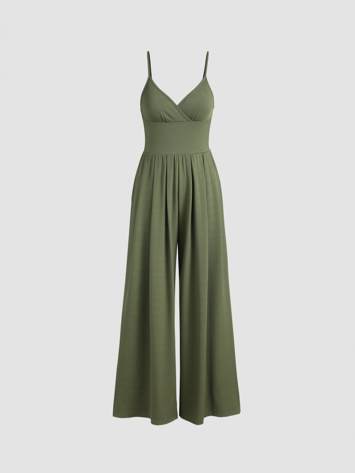 Brigitte® | Wide leg V-neck jumpsuit