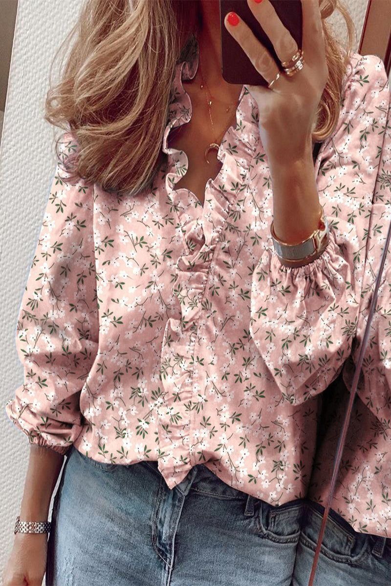 Buchmann® | Blouse With Long Sleeves, V-Neck And Ruffles