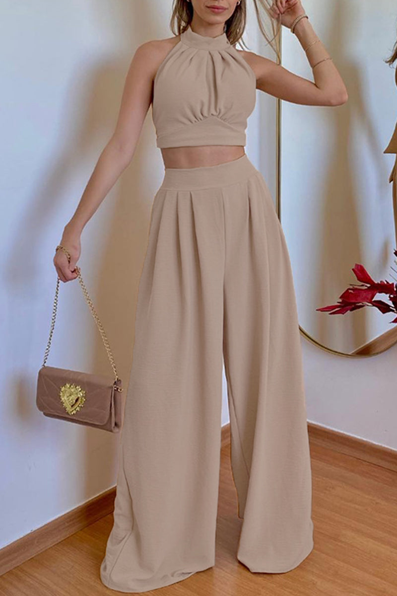 Dina® | Elegant Sleeveless Top And Wide-Legged Pants Set