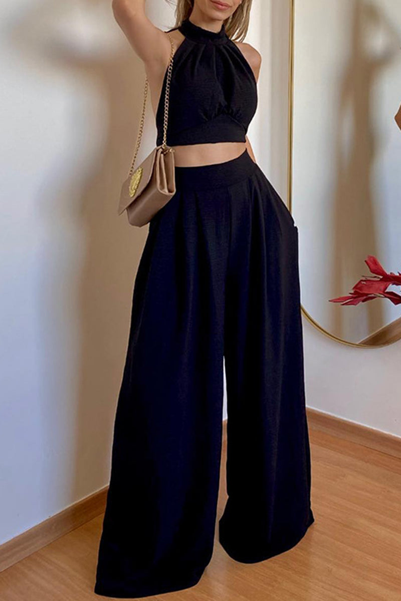 Dina® | Elegant Sleeveless Top And Wide-Legged Pants Set
