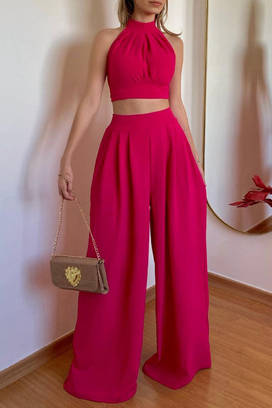 Dina® | Elegant Sleeveless Top And Wide-Legged Pants Set