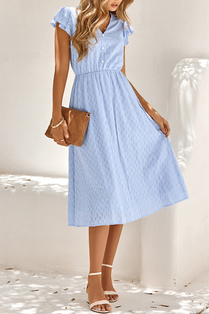 Antonella® | Elegant V-Neck Midi Dress