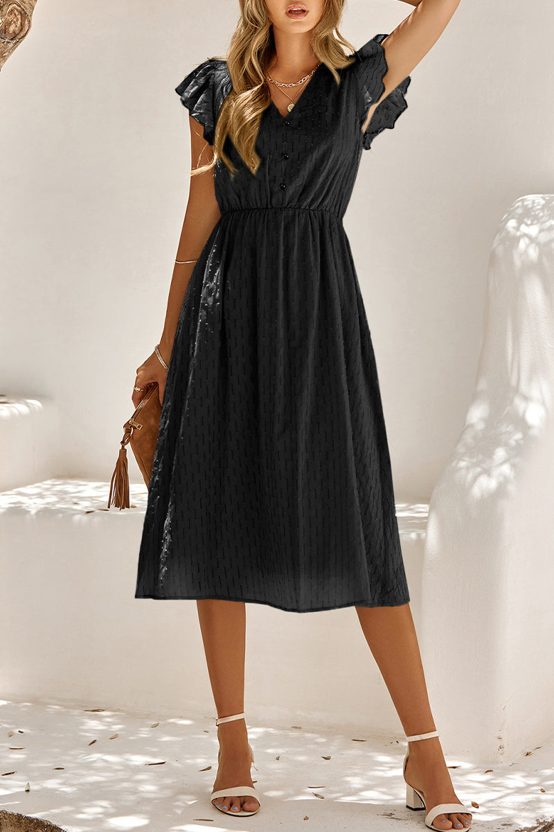 Antonella® | Elegant V-Neck Midi Dress