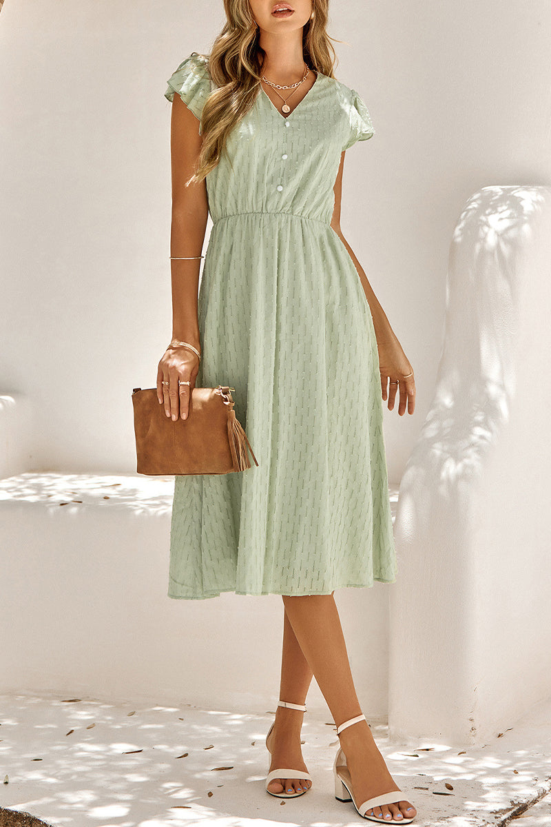 Antonella® | Elegant V-Neck Midi Dress