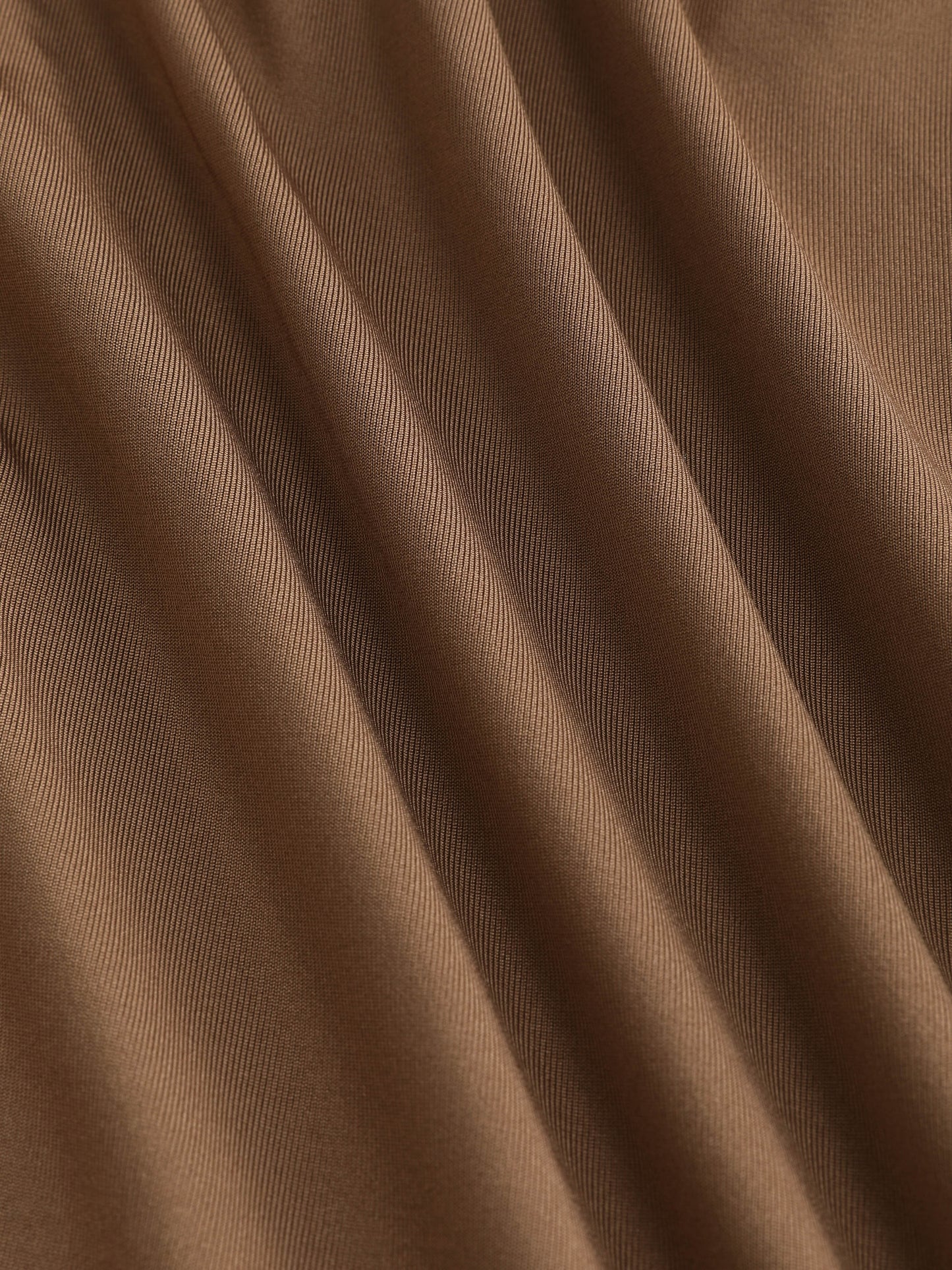 Casandra® | Light brown midi dress with ruffles and neckline