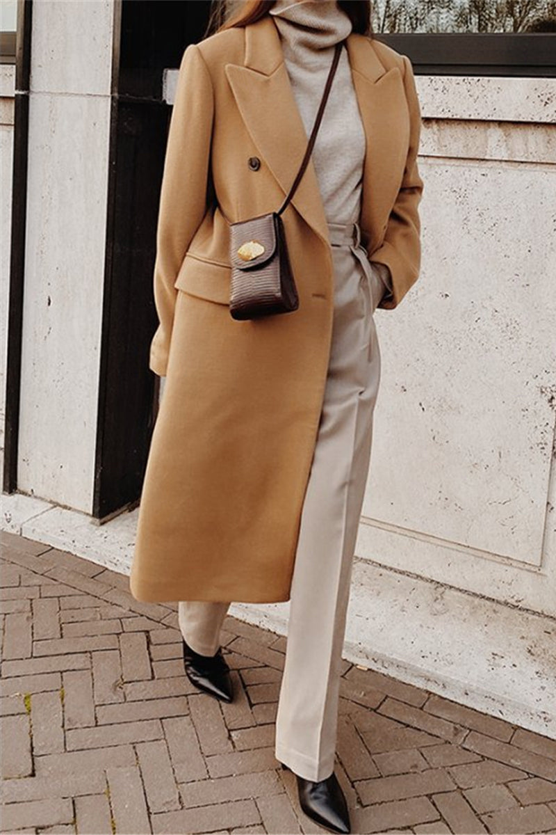 Ariana® | Elegant British style outerwear with plain buttons and turn-down collar