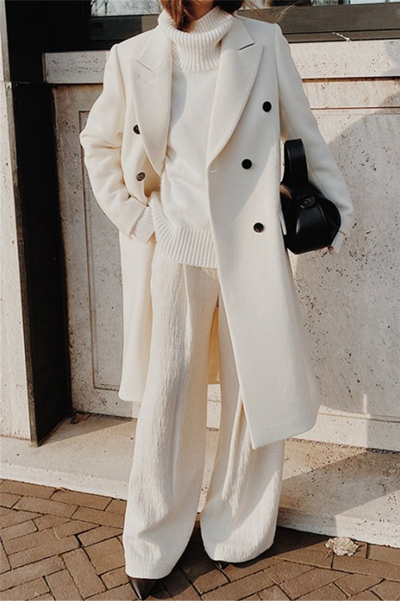 Ariana® | Elegant British style outerwear with plain buttons and turn-down collar