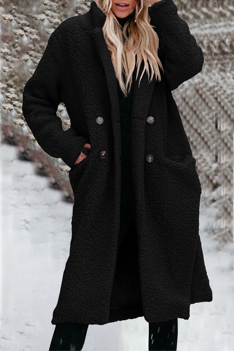 Cinthia® | Elegant outerwear with a plain turn-down collar and pockets