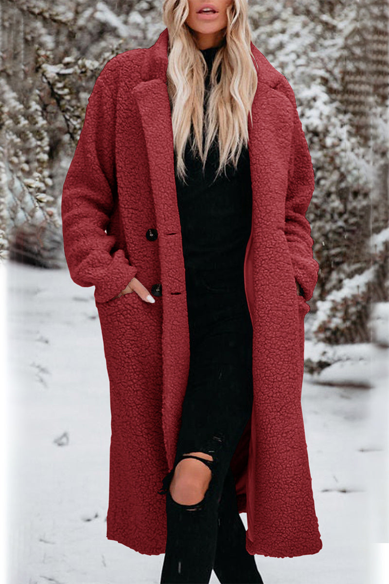 Cinthia® | Elegant outerwear with a plain turn-down collar and pockets