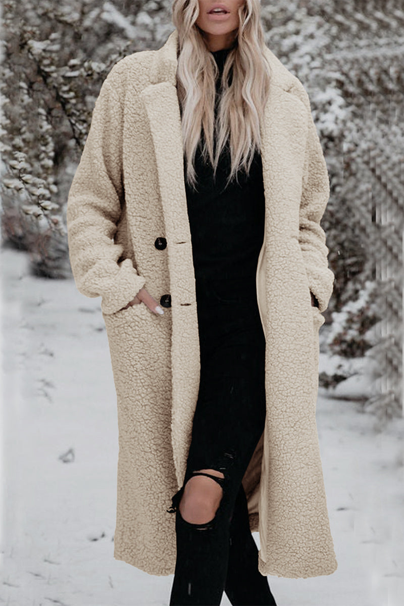 Cinthia® | Elegant outerwear with a plain turn-down collar and pockets